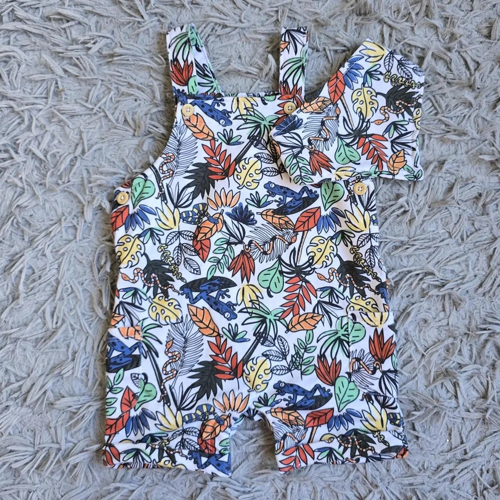 Colorful Leaf Print Baby Romper